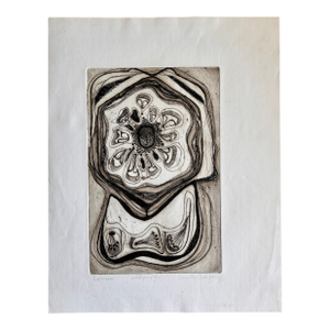 Annette Robyns 1960s Midcentury Modern Art Print Etching Signed