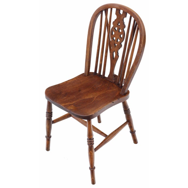 Antique harlequin set of 8 (6 + 2) country kitchen dining chairs – ash, elm & beech, c.1910 a charming and highly...