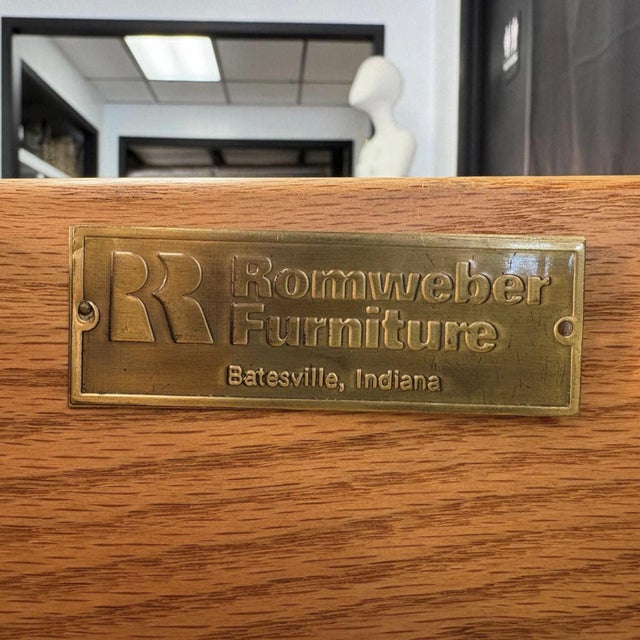 1970s Romweber Burled Wood Gold Accent Credenza With Filing Drawers For Sale - Image 10 of 18