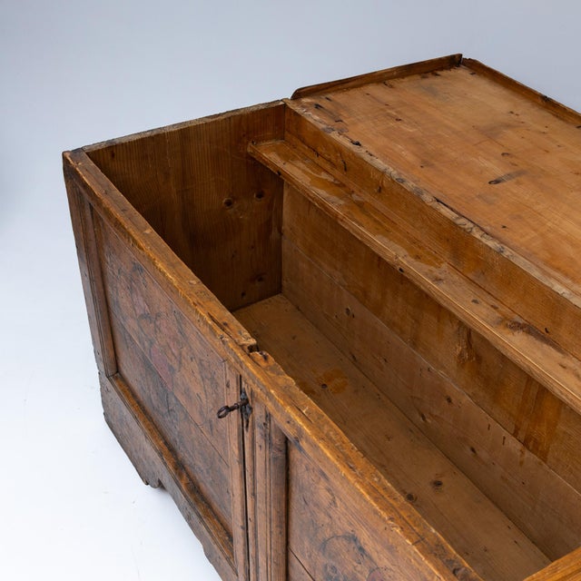 Wood Baroque Painted Flat-Lid Chest, 1700s For Sale - Image 7 of 11