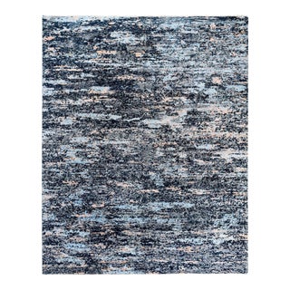 Ikat, One-of-a-Kind Hand-Knotted Area Rug - Black, 8' 2" x 10' 0" For Sale