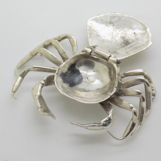 Large Vintage Italian Handmade Silver Crab-Shaped Box, 1950s For Sale - Image 6 of 13