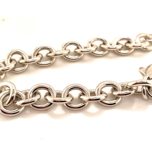 Silver 1990s Tiffany & Co. Estate Sterling Silver Bracelet 34.2 Grams For Sale - Image 8 of 12