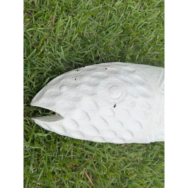 Late 20th Century Vintage Hand-Carved Coastal Folk Art Fish Wall Sculpture For Sale - Image 5 of 12