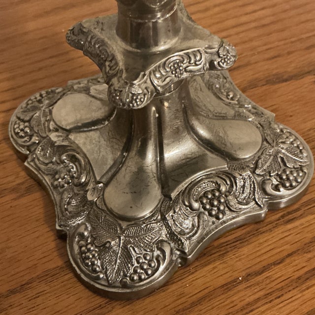 English Country Home English Silverplate Small Candlesticks For Sale - Image 4 of 8