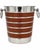 Mid-Century Modern Vintage Brown Leather & Stainless Steel Ice Bucket, Glasses, Shaker & Bowl Set- 10 Pieces For Sale - Image 3 of 10
