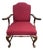 Vintage 1995 Ethan Allen Queen Anne Wingback Lounge Chair With Ottoman For Sale