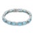 18 Karat White Gold Diamond and Fine Cut 40 Carats Blue Topaz Tennis Bracelet For Sale - Image 4 of 10