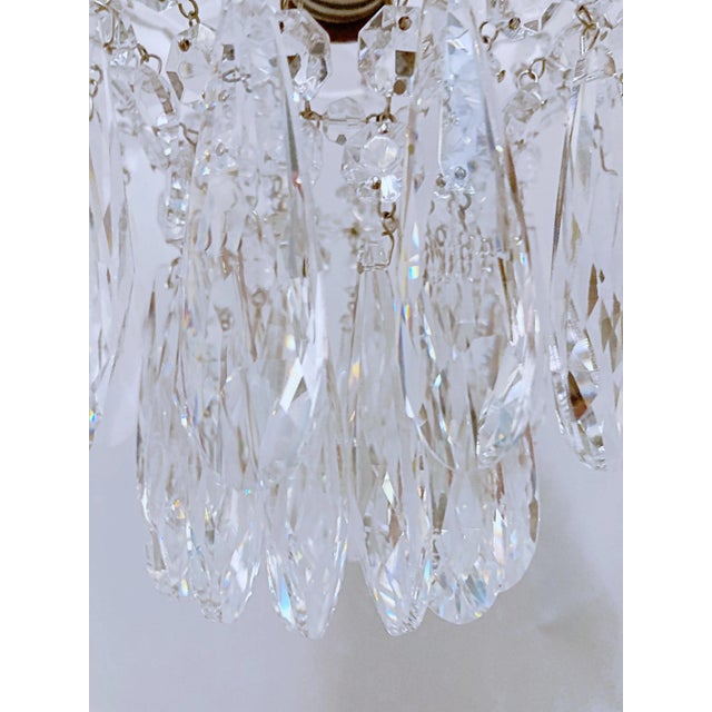 1950s Parachute Chandelier With Hand Cut Glass Dish For Sale - Image 4 of 6