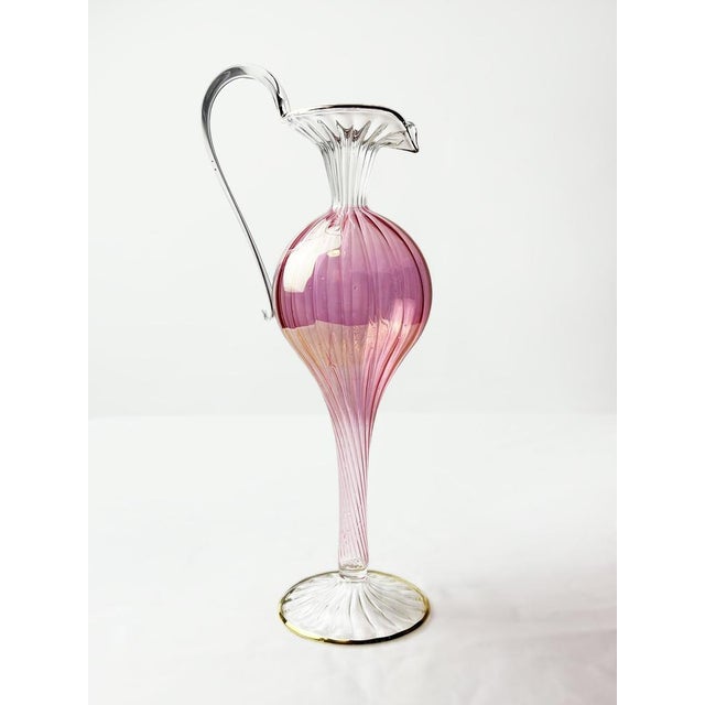 Mid-Century Modern Murano Pink Venetian Glass Pitcher, 1940s For Sale - Image 14 of 14