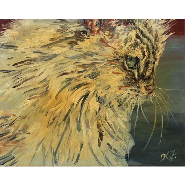 Title: Portrait of a Cat Artist: Kristin Fairfield Medium: Oil on Canvas This painting celebrates the quiet strength and...