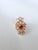 Raspberry Red Set in 18k Rose Gold, Pink Sapphires, Tourmaline & Diamond Cluster Cocktail Ring, Size 6 For Sale - Image 8 of 11