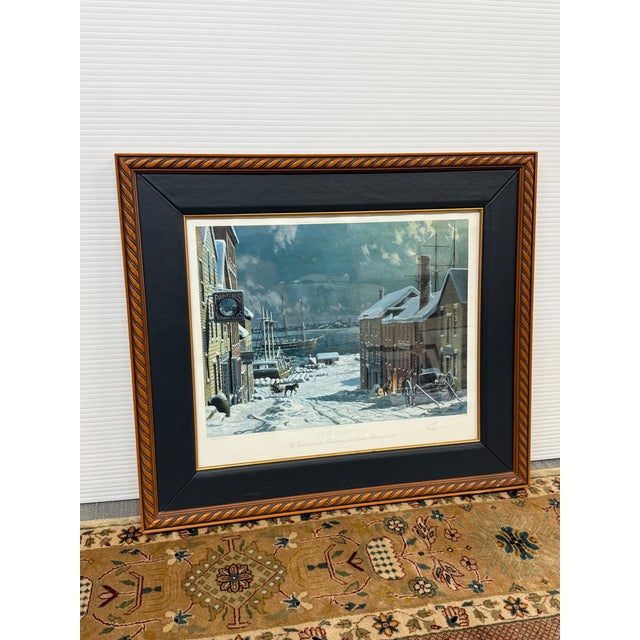 John Stobart New Bedford: The View Across to Fairhaven From Centre Street in 1884 Lithograph, Signed For Sale - Image 10 of 12