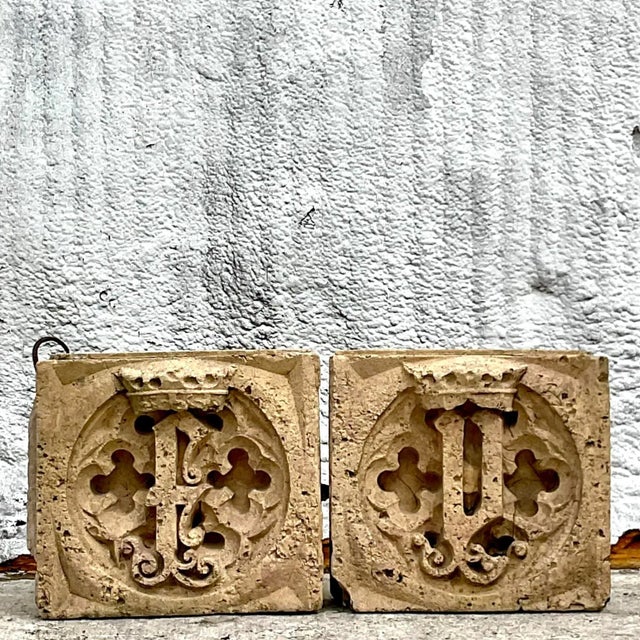 Champagne Vintage Boho Patinated Architectural Elements - Set of 2 For Sale - Image 8 of 8