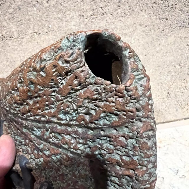 Abstract 1970s Studio Pottery Abstract Textured Triangular Object For Sale - Image 3 of 12