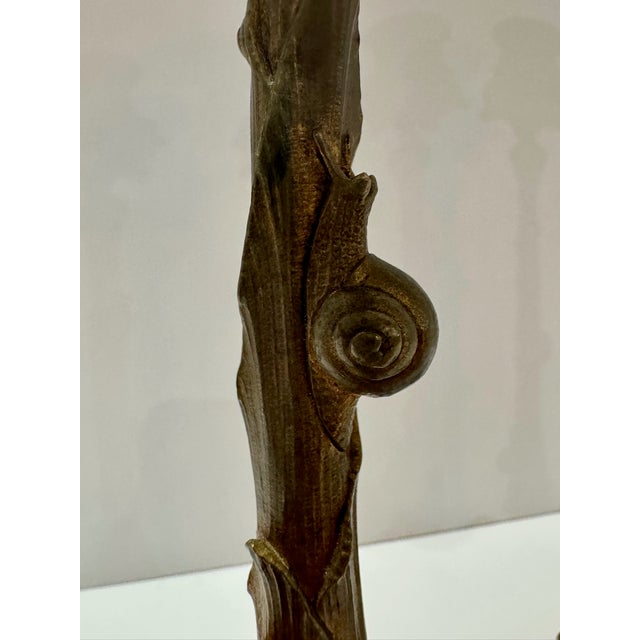 Early 19th Century Pair Ornate Gothic Revival Brass Candlesticks Hoof Feet Floral Tripod Bases For Sale In Atlanta - Image 6 of 9