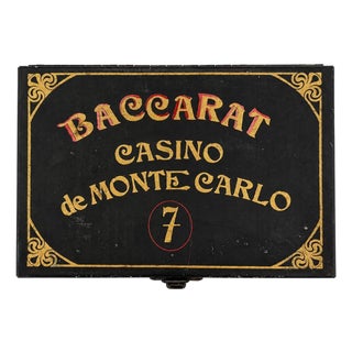 Vintage Baccart Casino De Monte Carlo Black Metal Box For Sale