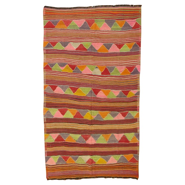 Boho Colorful 20th Century Turkish Kilim - 6'9" x 9'6" For Sale - Image 15 of 18