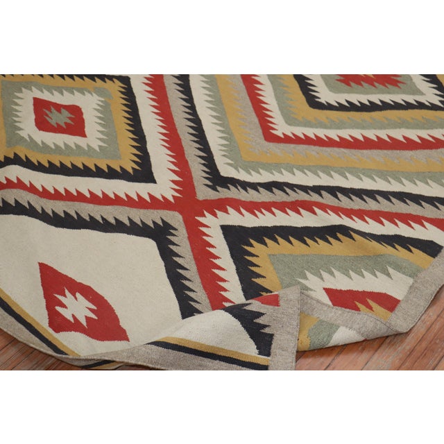 Native American Tribal Navajo Design Room Size 21st Century Modern Rug - 8'1" x 9'5" For Sale - Image 3 of 6