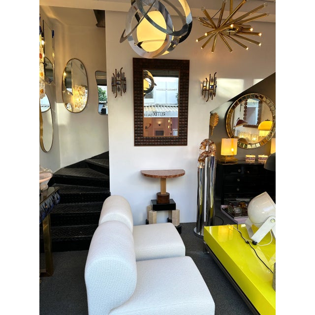 Pair of Hammered Glass Wrought Iron Sconces by Longobard, Italy, 1970s For Sale - Image 9 of 13