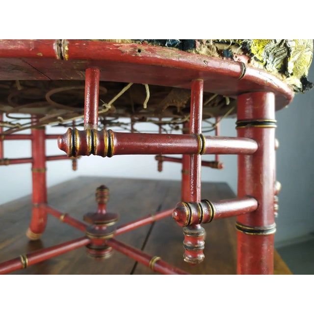 Napoleon III Bamboo Pouf For Sale - Image 10 of 17