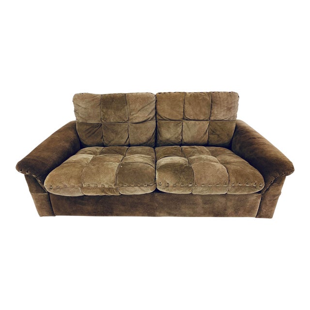 Exklusiv Suede Leather Lovseat Chairish