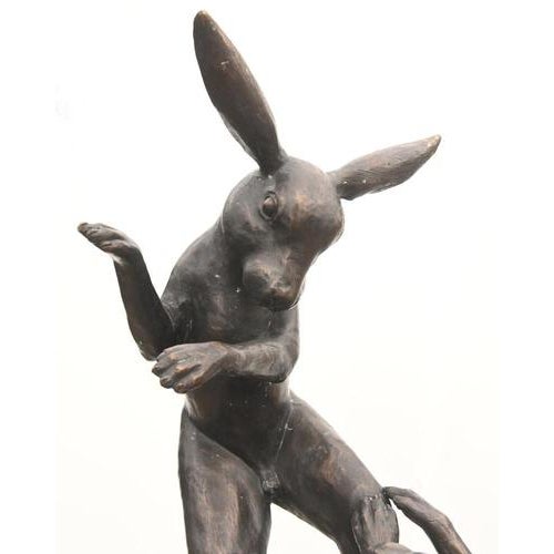 Black Unknown, Boxing Hares, Bronze For Sale - Image 8 of 9