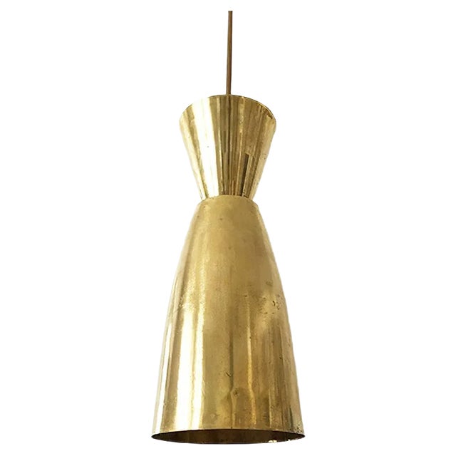 Mid-Century Modern Diabolo Brass Pendant Light For Sale