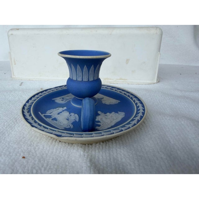 Classical Roman Antique (18th - 19th Cent.) Wedgwood Neoclassical Jasperware Chamberstick For Sale - Image 3 of 13