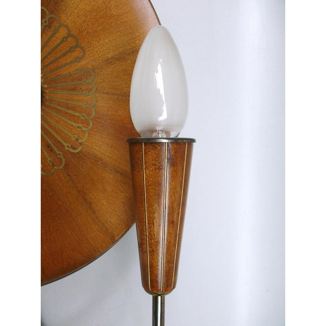 Sunburst Wall Light in Wood & Brass from Temde, 1950s For Sale - Image 14 of 18
