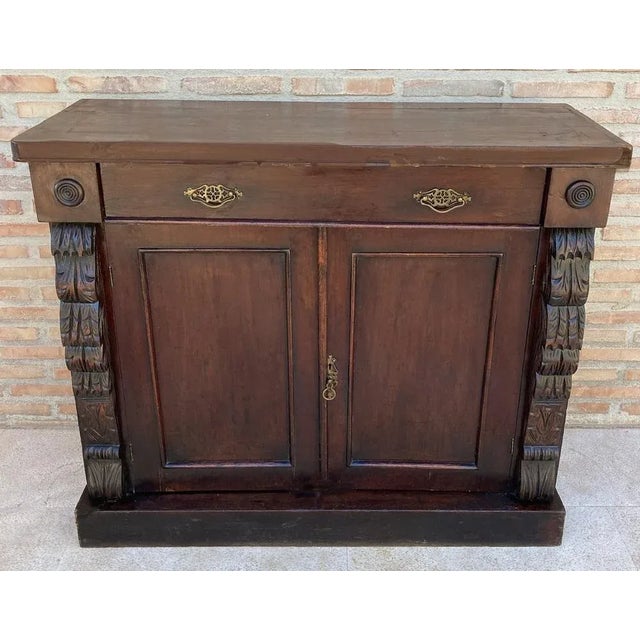 Antique French Buffet with Drawer and Carved Columns, 1890 For Sale - Image 3 of 9