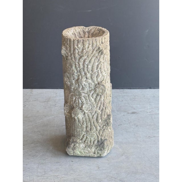 English Faux Bois Garden Stone Bird Bath From England For Sale - Image 3 of 9