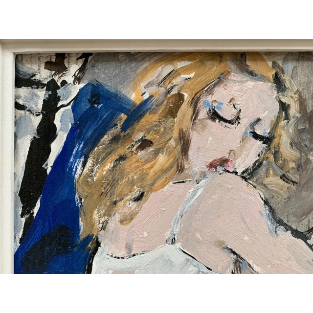 Bruno Paoli "Characters" Original Italian Modern Figurative Group Portrait, 20th Century Florence Italy Fine Art Painting, Oil on Canvas, 21.5x18" For Sale - Image 4 of 7