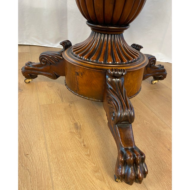 19th Century French Charles X Style Flame Mahogany Guéridon Table W/Marble Top For Sale - Image 9 of 11