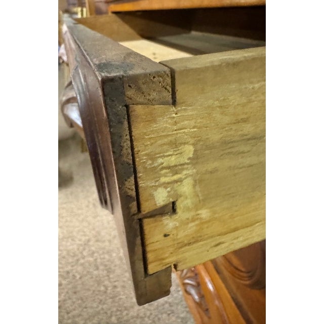 Victorian Antique Victorian Walnut 3 Drawer Bachelors Chest With Carved Pulls For Sale - Image 3 of 8