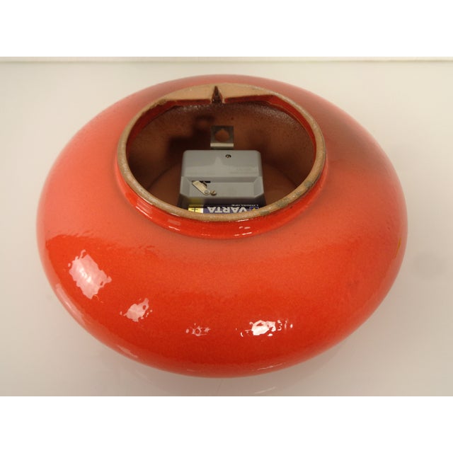 Orange Pop Art Ceramic Wall Clock, 1970s For Sale - Image 9 of 16