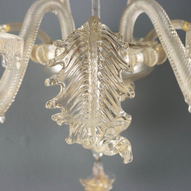 Venetian Blown Glass Wall Lights with Gold Shades, Set of 2 For Sale - Image 6 of 10