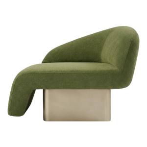 Kaia Modern Green Boucle Right Arm Accent Chair