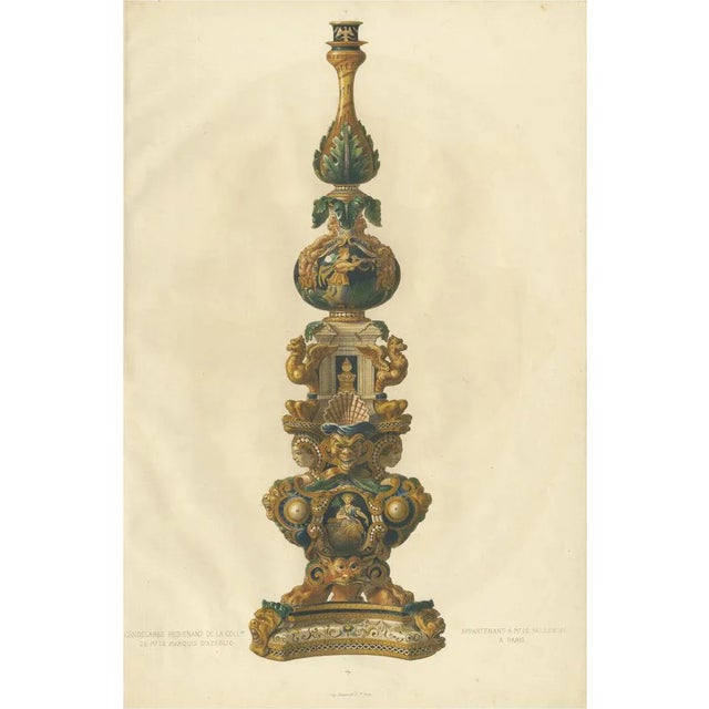 Delange, Candleholder of Mr. Le Marquis Dazeglio, 1869, Paper For Sale