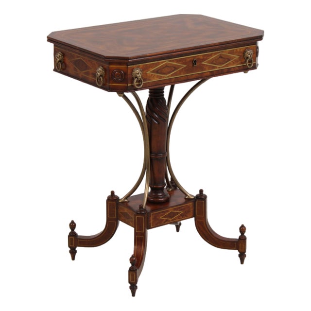 Theodore Alexander Regency Style Mahogany Inlaid Table For Sale
