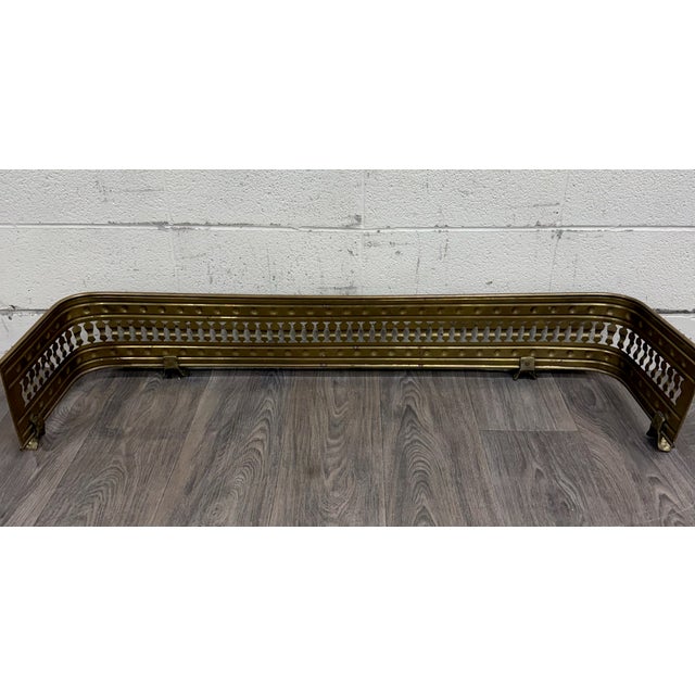 Antique English Brass Fireplace Fender For Sale - Image 11 of 11
