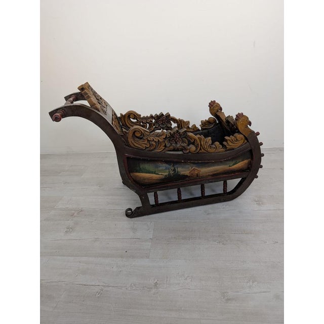Handcrafted Bavarian Sleigh in Wood, 1930s For Sale - Image 11 of 14