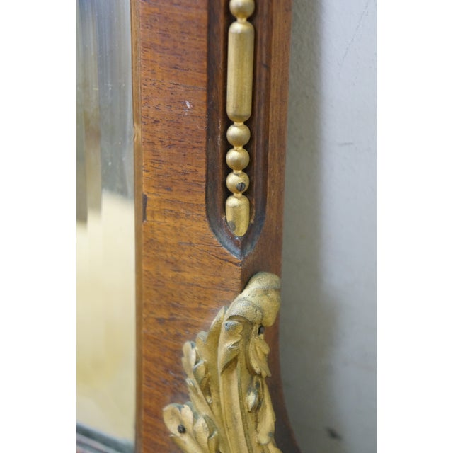 Antique French Louis XVI Mahogany Ormolu Overmantle Mirror Dresser Backsplash 49" For Sale - Image 11 of 14