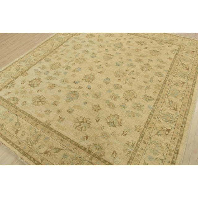 Farmhouse Ziegler Rug 8’5” X 9’7” Beige Wool Traditional Hand-Knotted Oriental Carpet For Sale - Image 3 of 15