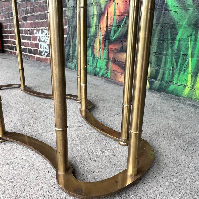 Mastercraft Brass & Glass Dining Table – Racetrack Form For Sale - Image 9 of 12