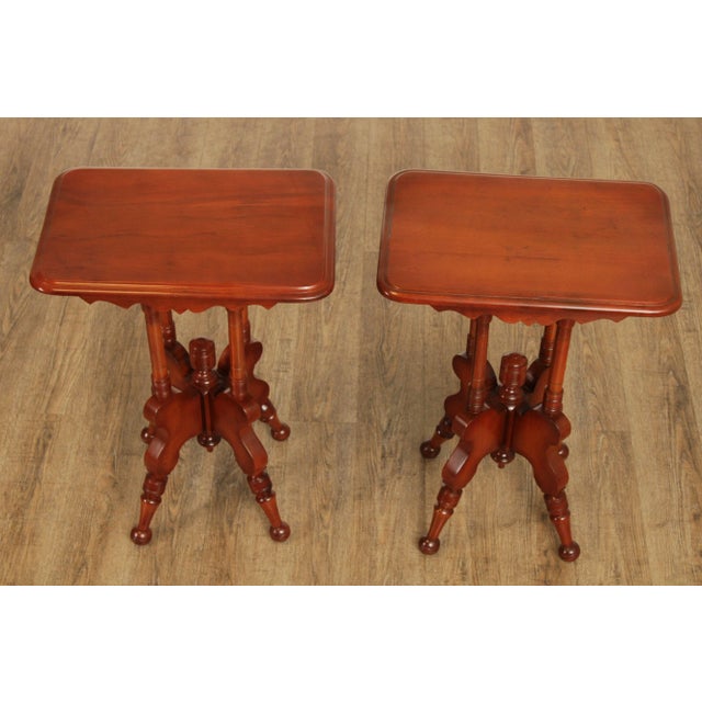 High Quality Antique Late 19th Century Pair of Side or Occasional Tables with Carved Bases