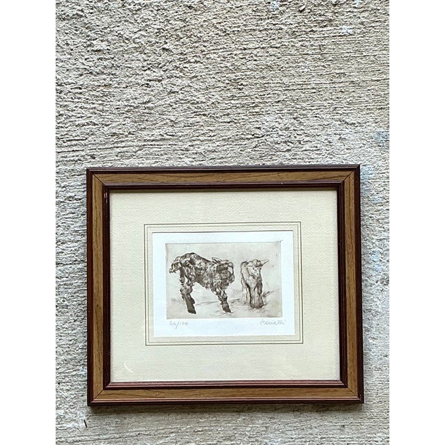 Framed Figurative Animal Etching For Sale - Image 10 of 12