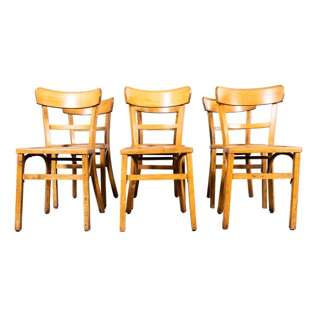 Vintage French Dining Chairs, 1950s, Set of 4 For Sale