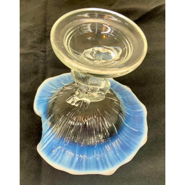 Transparent Vintage Northwood Dolphin White Opalescent and Clear Glass Bowl For Sale - Image 8 of 9