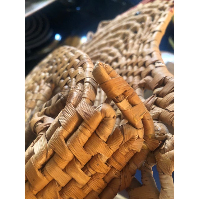 Brown Vintage Wicker Chicken Holder W/Mats For Sale - Image 8 of 10
